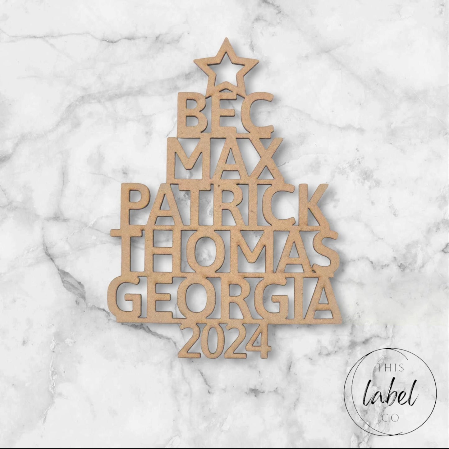 Family Names Christmas Ornament | Custom Family Tree Decoration | Family Tree