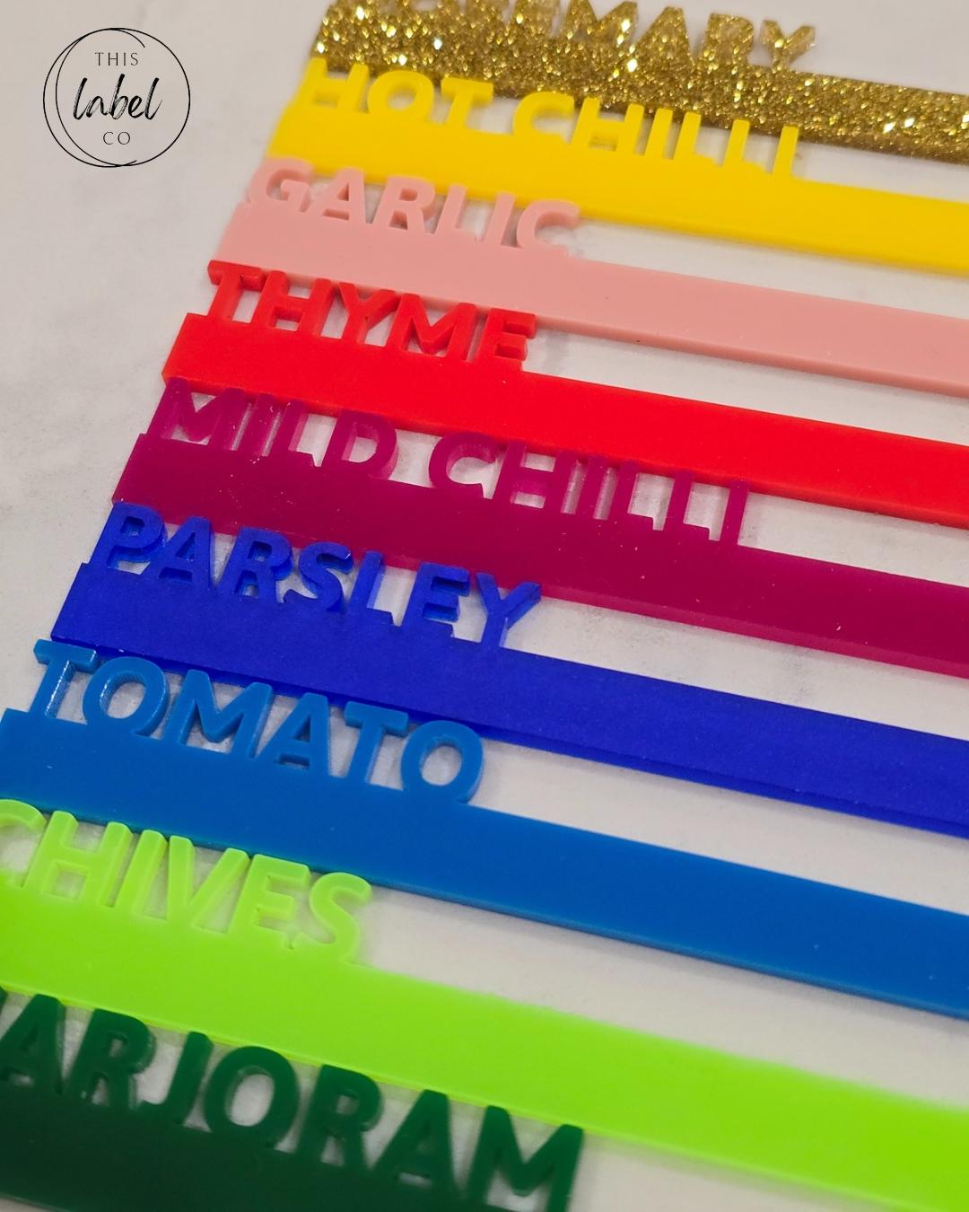 Acrylic Herb & Vegetable Garden Markers – Durable, Customisable Plant Labels