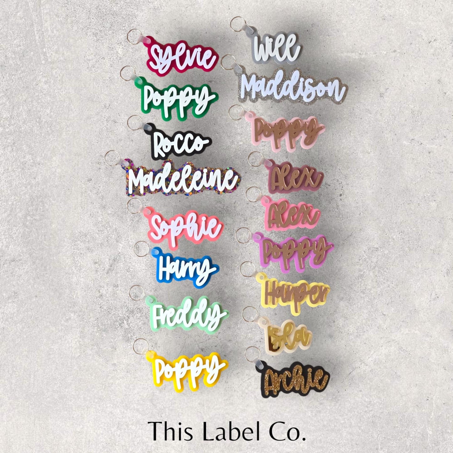 Custom Double Layer Acrylic Name Keyring/Bag Tag | Kids Bag Tag | Acrylic Bag Tag | Gift Tag