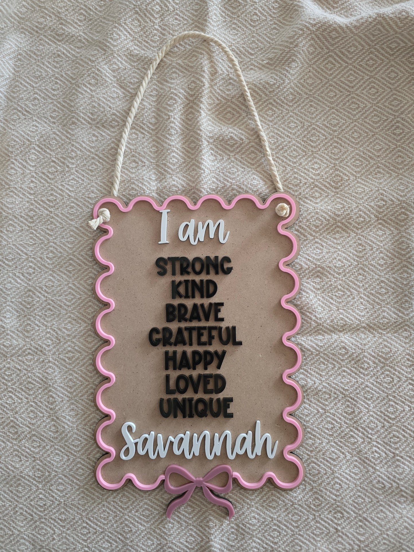 Personalized Kids Affirmation Board | Custom Name Acrylic & MDF Wall Decor
