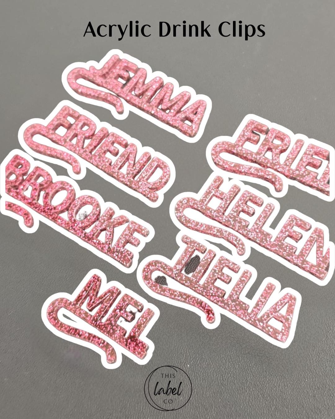 Acrylic Drink Clips | Party Favours | Wedding Place Holders | Party Drink Clips | Custom Place Holders