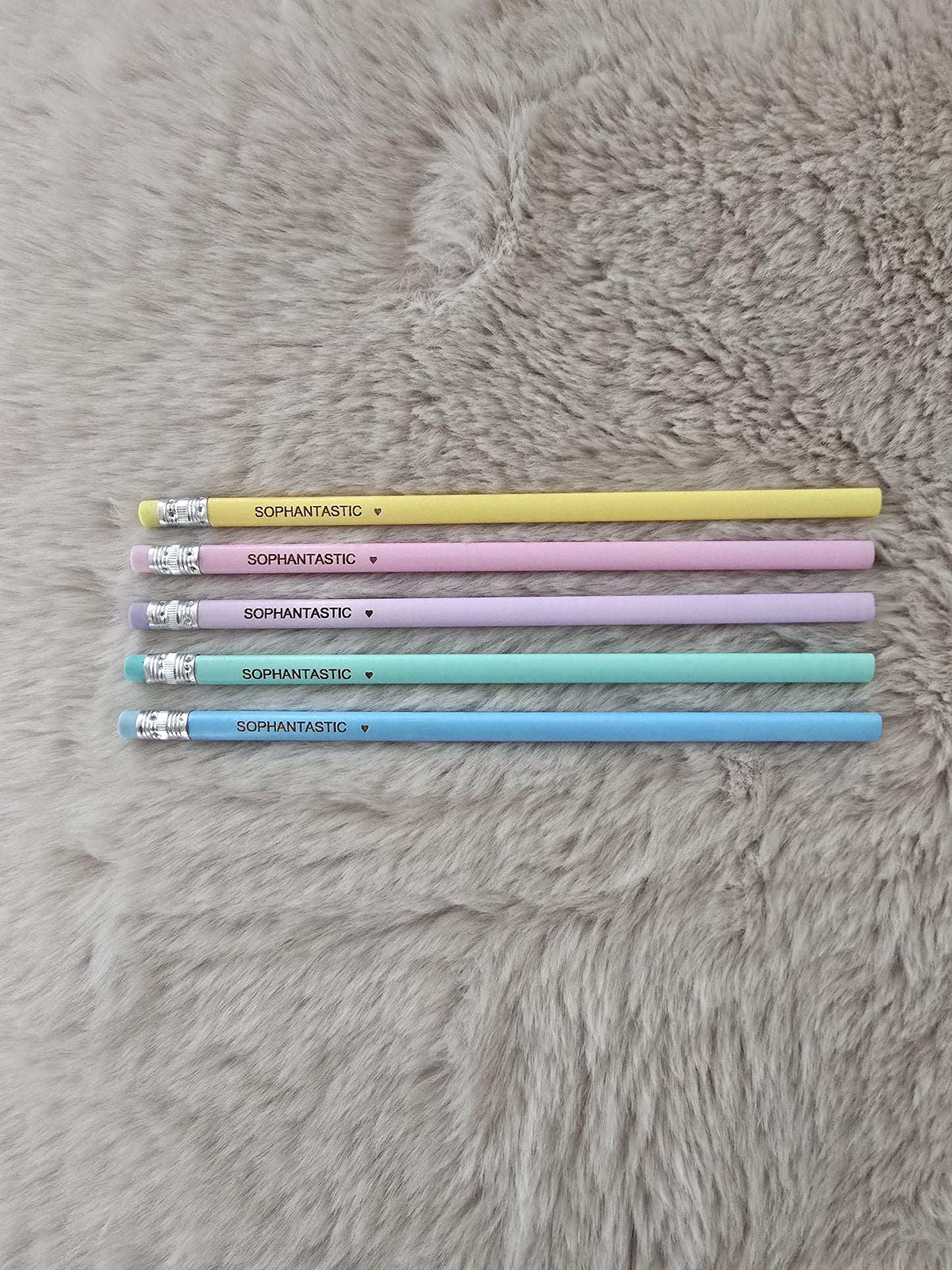 5 x Pastel Personalised HB Pencils | Customised Pencils | School Pencils | Named Pencils | Add on gift