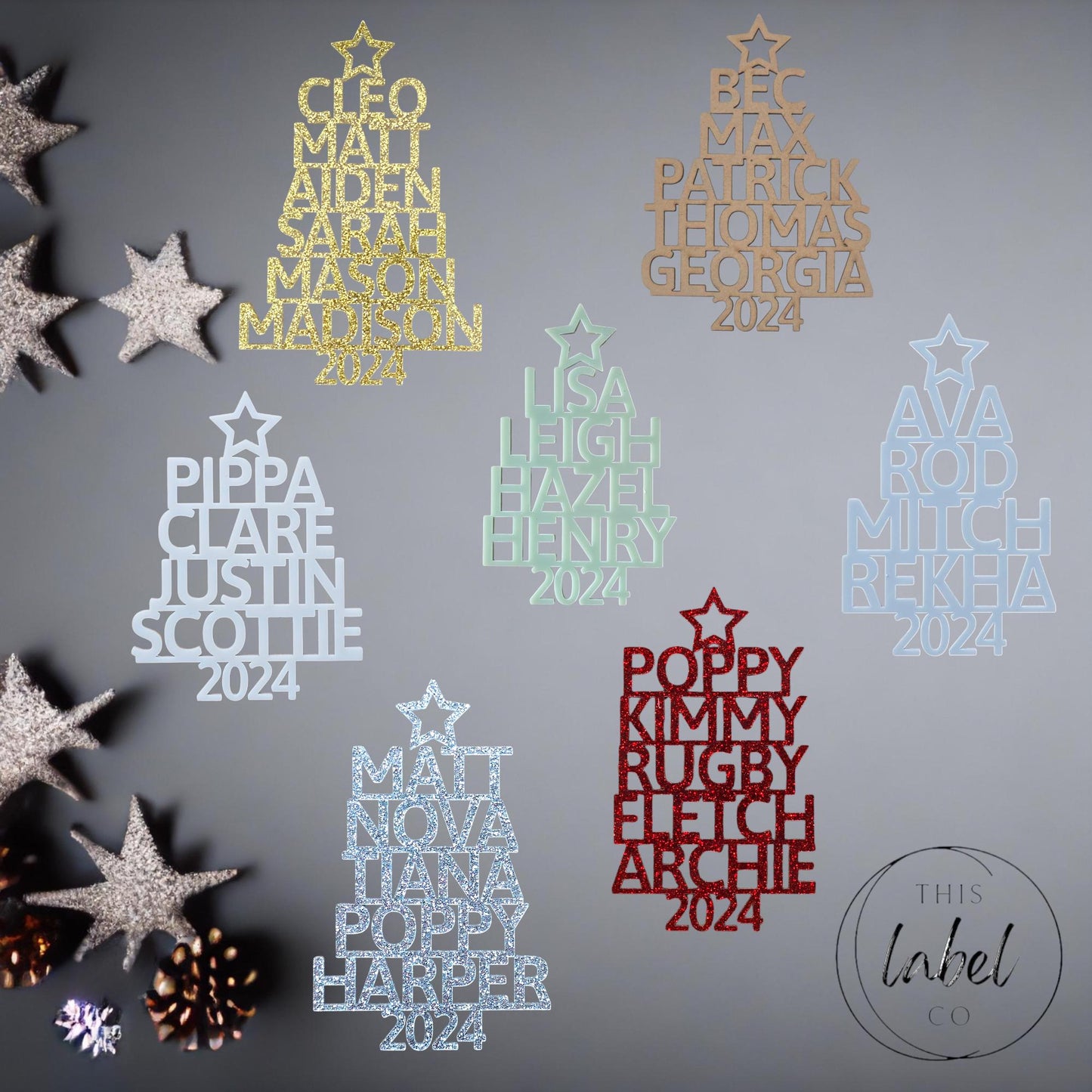 Family Names Christmas Ornament | Custom Family Tree Decoration | Family Tree