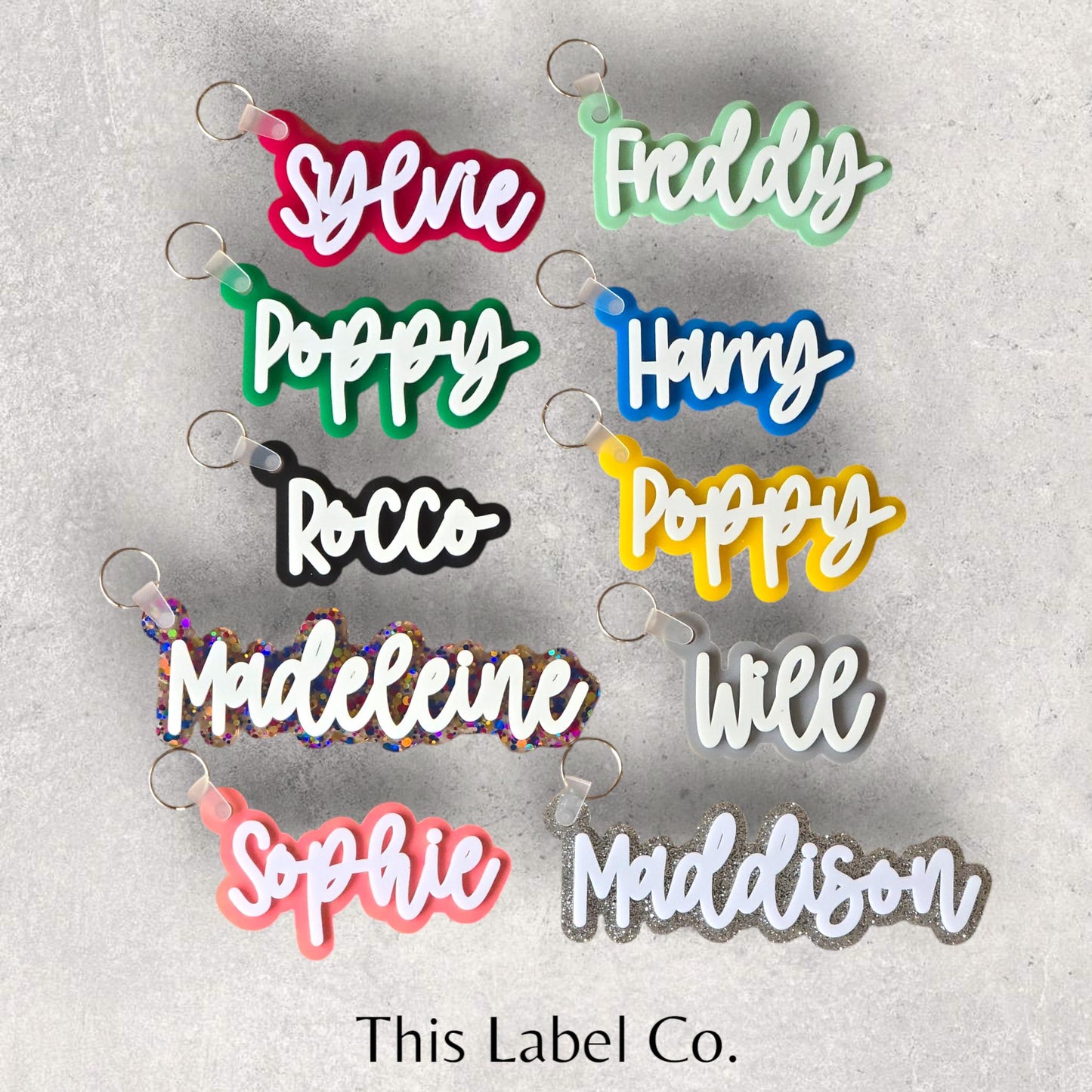 Custom Double Layer Acrylic Name Keyring/Bag Tag | Kids Bag Tag | Acrylic Bag Tag | Gift Tag