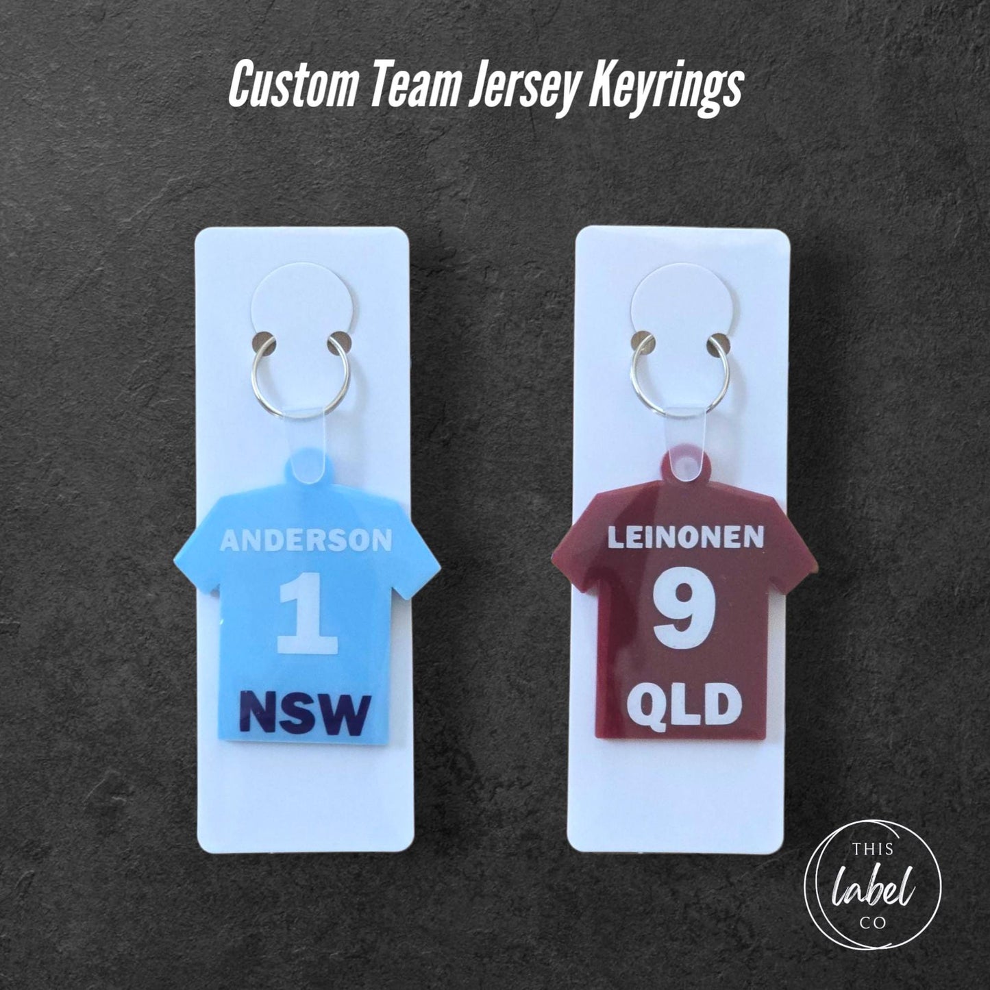 Custom Team Sports Jersey Keyrings | Sports Team Gifts | Jersey Keyrings