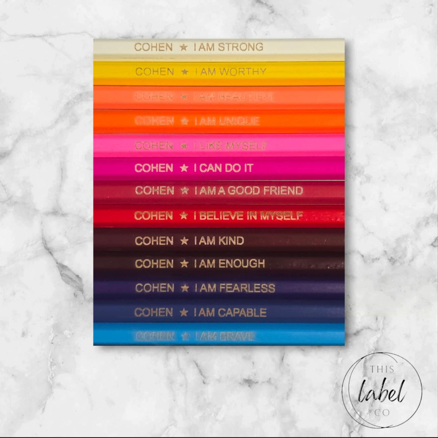 Affirmation Personalised Pencil Packs