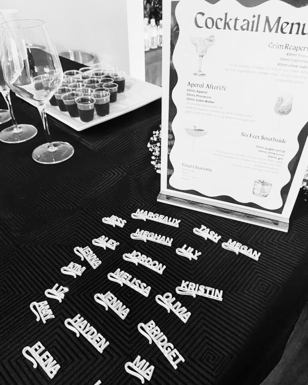 Acrylic Drink Clips | Party Favours | Wedding Place Holders | Party Drink Clips | Custom Place Holders