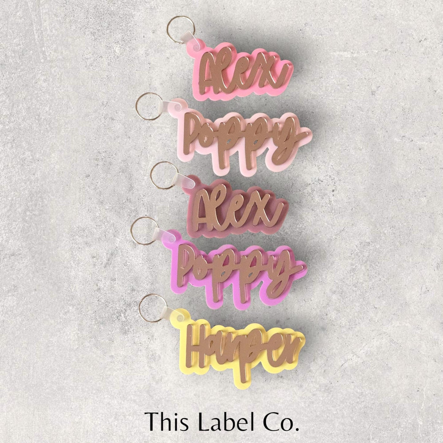 Custom Double Layer Acrylic Name Keyring/Bag Tag | Kids Bag Tag | Acrylic Bag Tag | Gift Tag