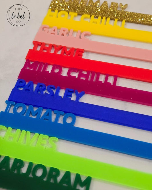 Acrylic Herb & Vegetable Garden Markers – Durable, Customisable Plant Labels