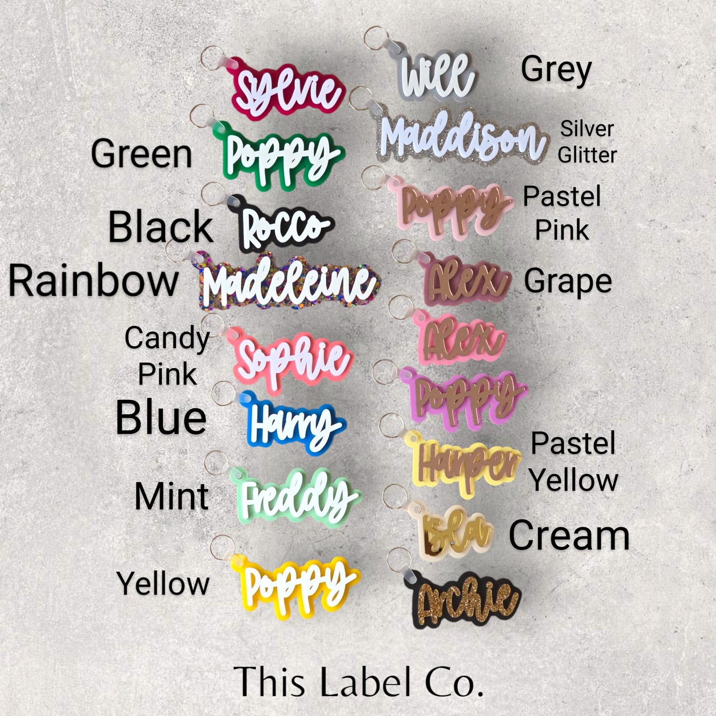 Custom Double Layer Acrylic Name Keyring/Bag Tag | Kids Bag Tag | Acrylic Bag Tag | Gift Tag