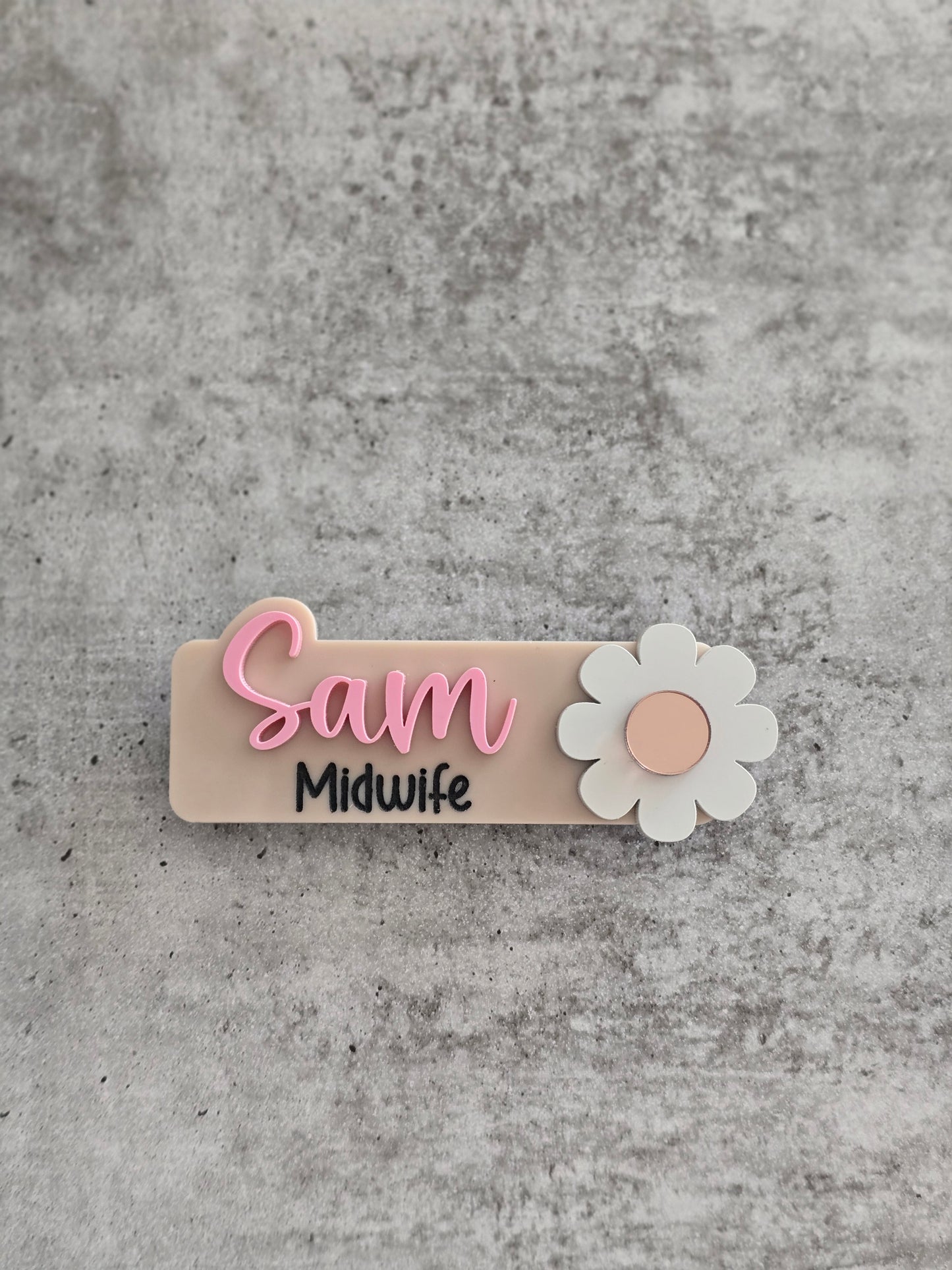 Personalized 3D Acrylic Name Badge | Custom Nurse, Midwife, Doctor, Profession Tag