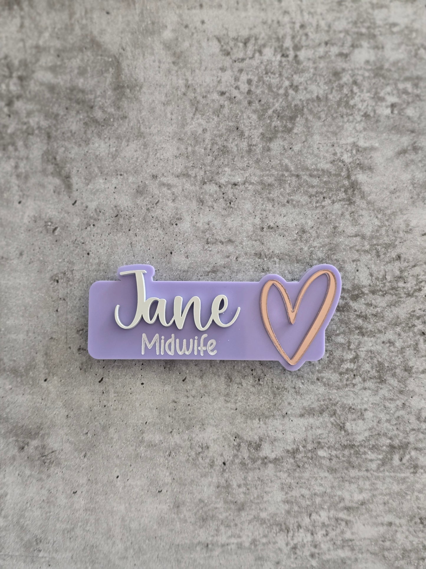 Personalized 3D Acrylic Name Badge | Custom Nurse, Midwife, Doctor, Profession Tag