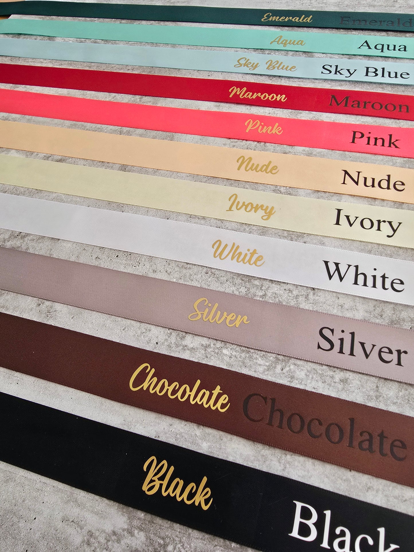 Personalized Satin Ribbon Name Tags | Custom Wine Glass Place Setting Bows