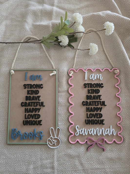 Personalized Kids Affirmation Board | Custom Name Acrylic & MDF Wall Decor