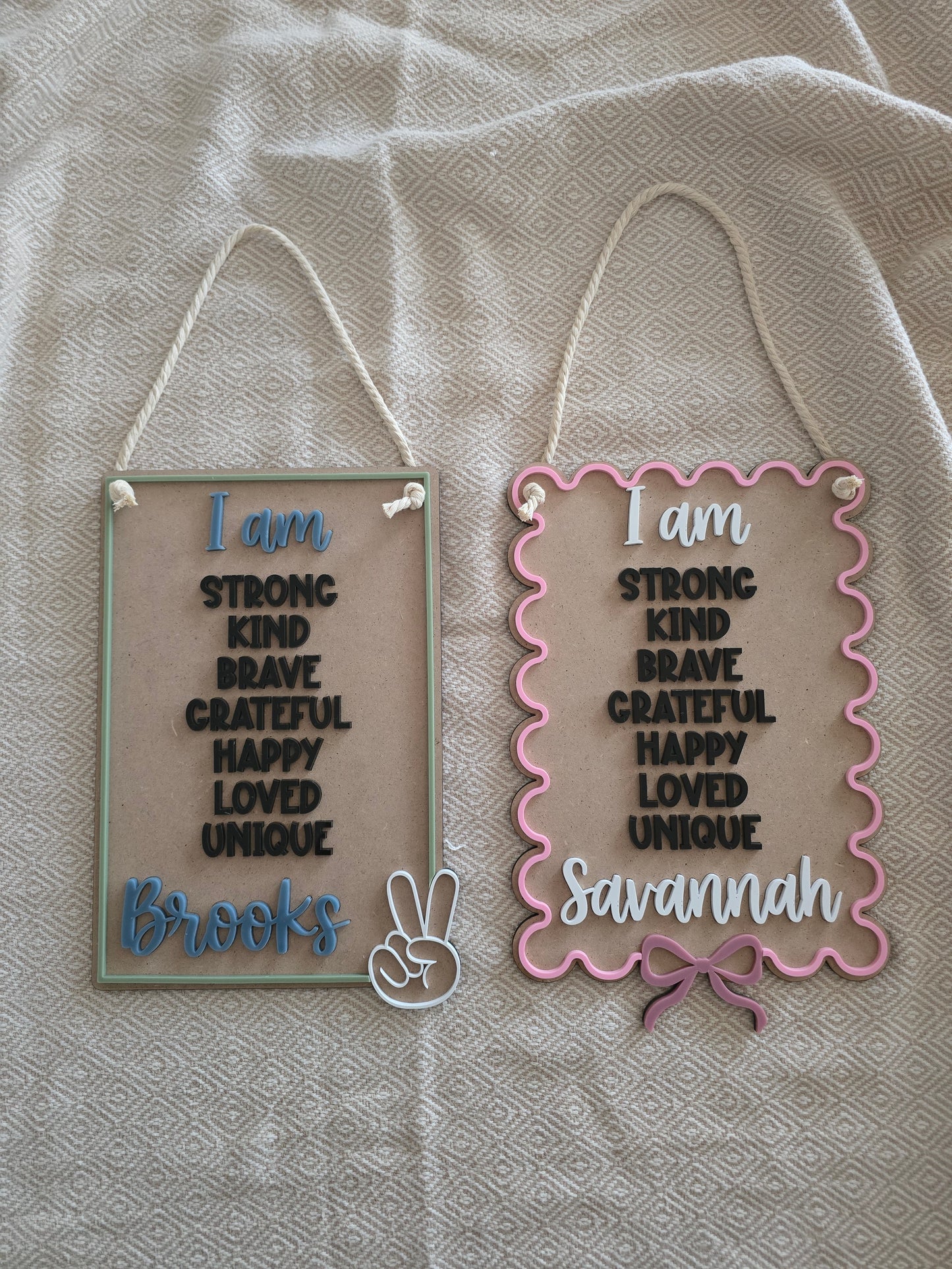 Personalized Kids Affirmation Board | Custom Name Acrylic & MDF Wall Decor