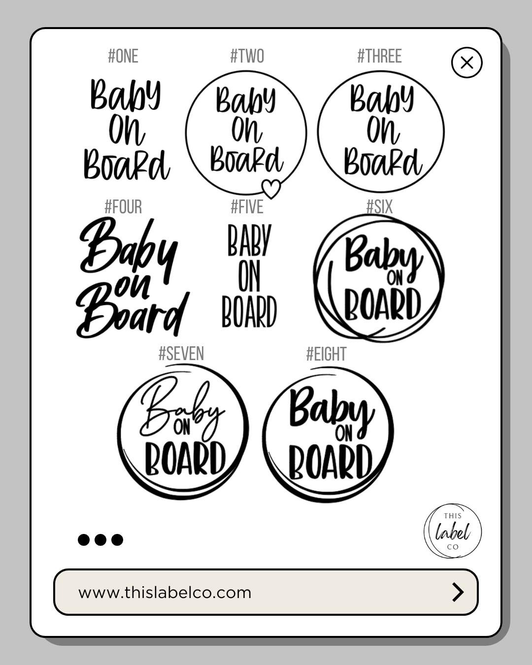 Baby On Board Decals