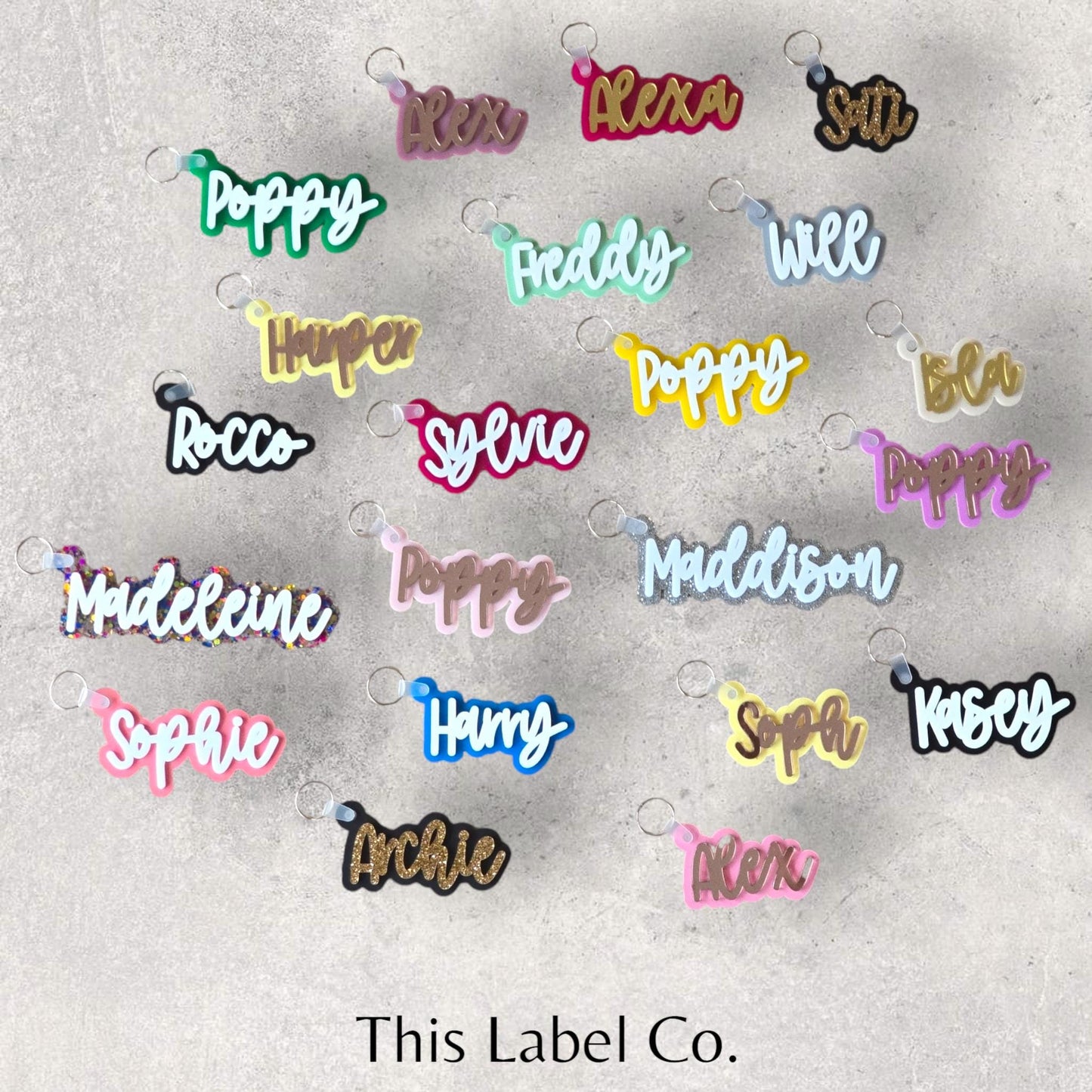 Custom Double Layer Acrylic Name Keyring/Bag Tag | Kids Bag Tag | Acrylic Bag Tag | Gift Tag