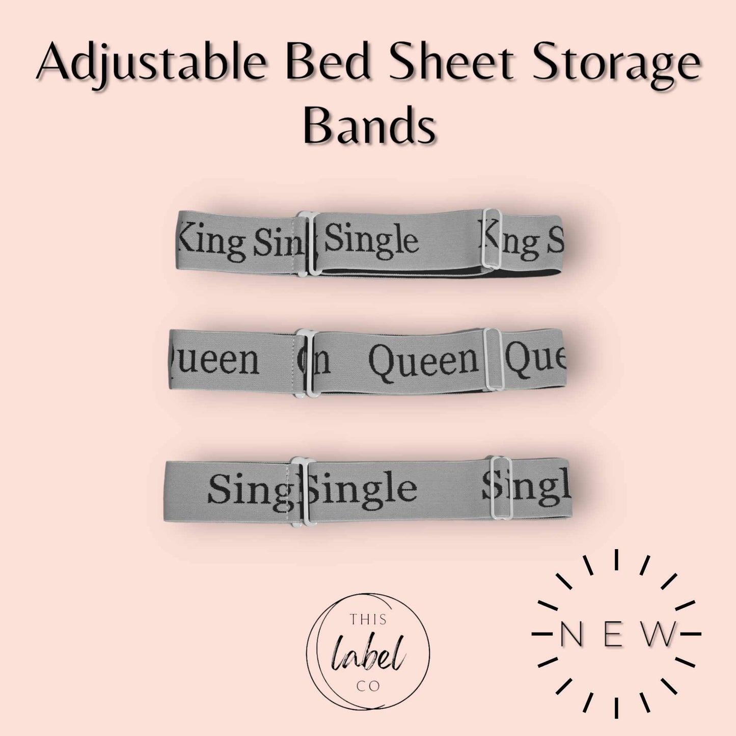 Adjustable Elastic Sheet Organizer Bands (AUSTRALIAN SIZES) | Bed Sheet Set Holder Bands | Linen Cupboard Storage Bands