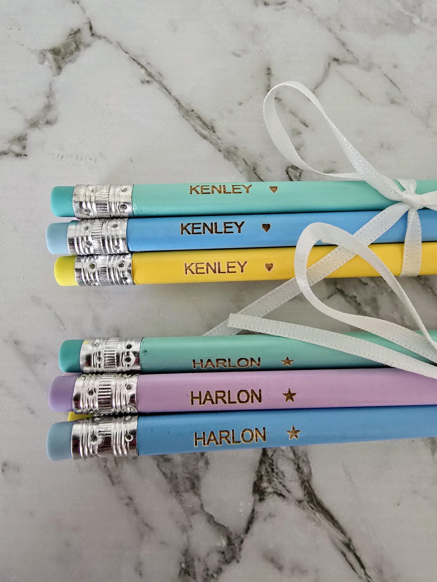 5 x Pastel Personalised HB Pencils | Customised Pencils | School Pencils | Named Pencils | Add on gift