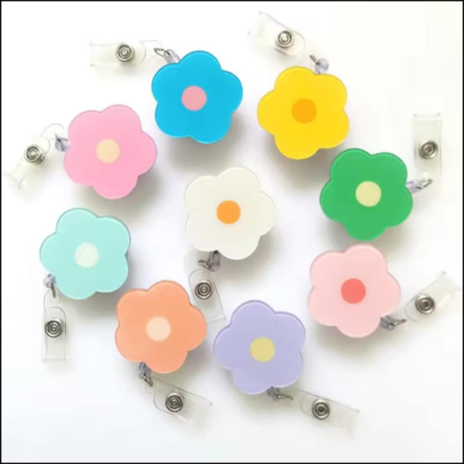 Flower Retractable ID Badge Reel
