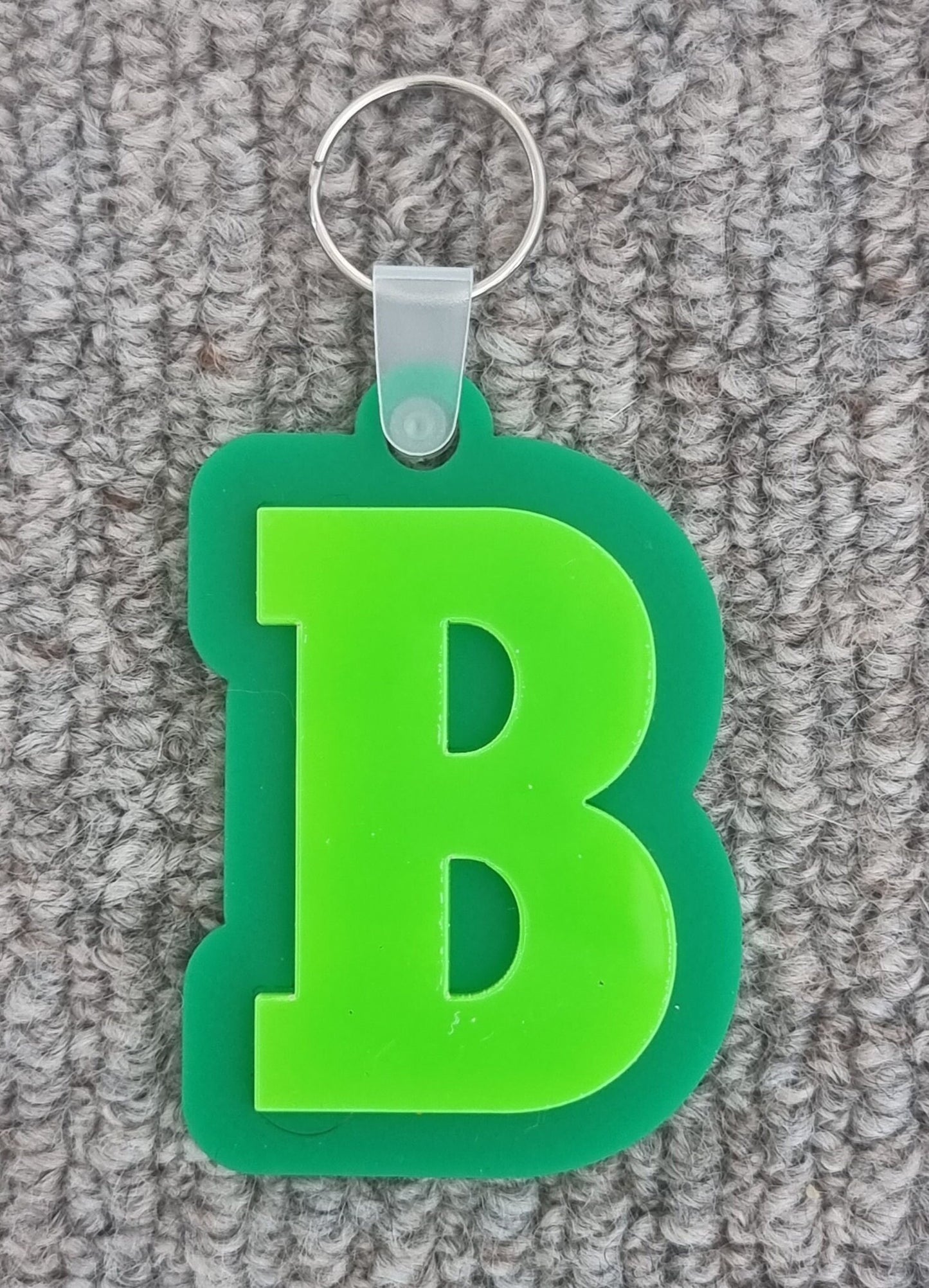 Chunky Blue Alphabet Letter Keyrings - Acrylic