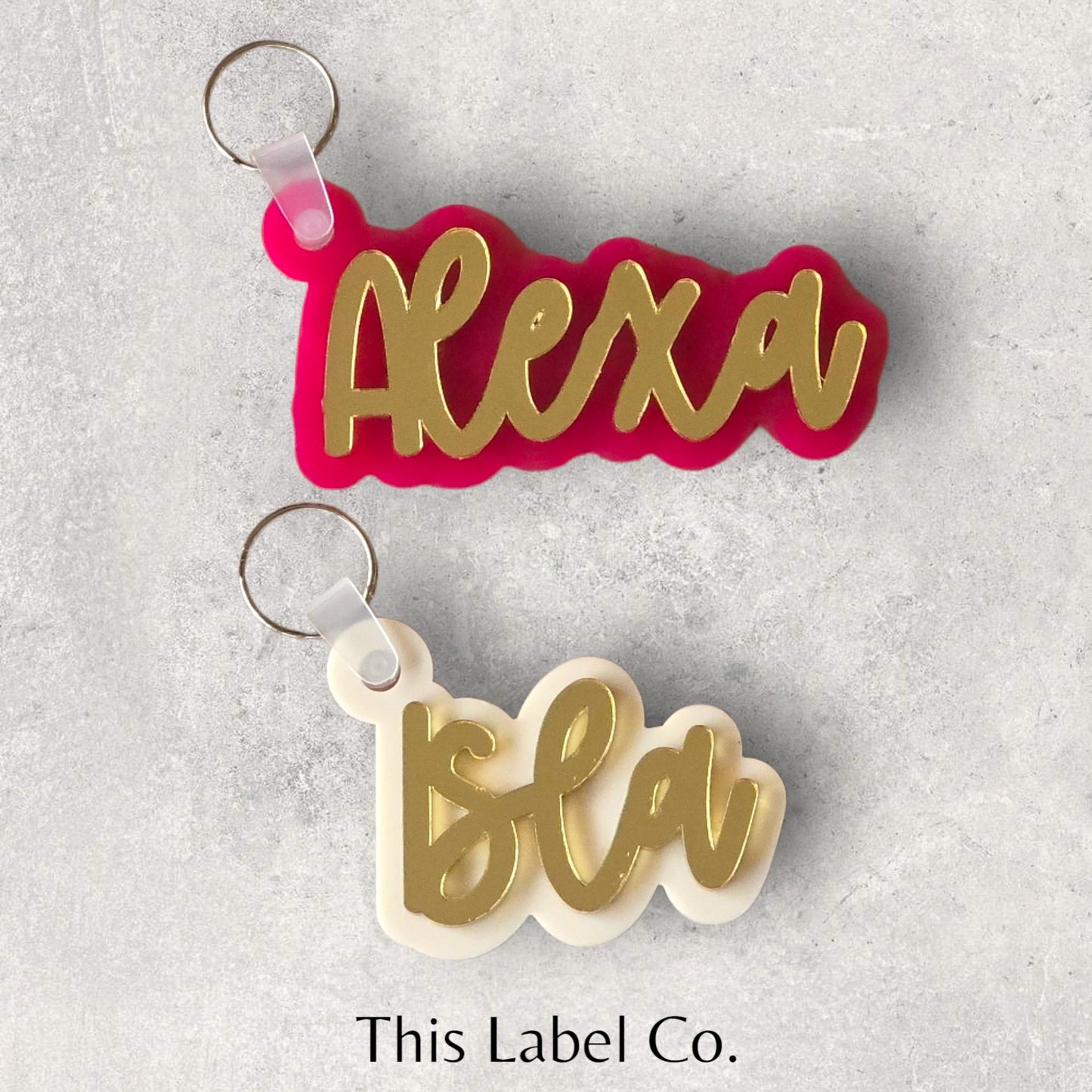 Custom Double Layer Acrylic Name Keyring/Bag Tag | Kids Bag Tag | Acrylic Bag Tag | Gift Tag