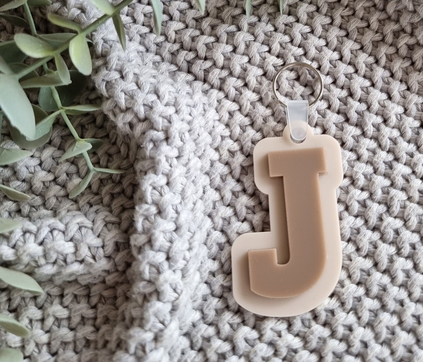 Chunky Blue Alphabet Letter Keyrings - Acrylic