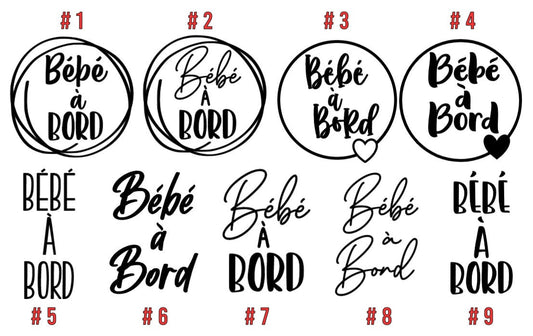 Bébé à Bord Decals
