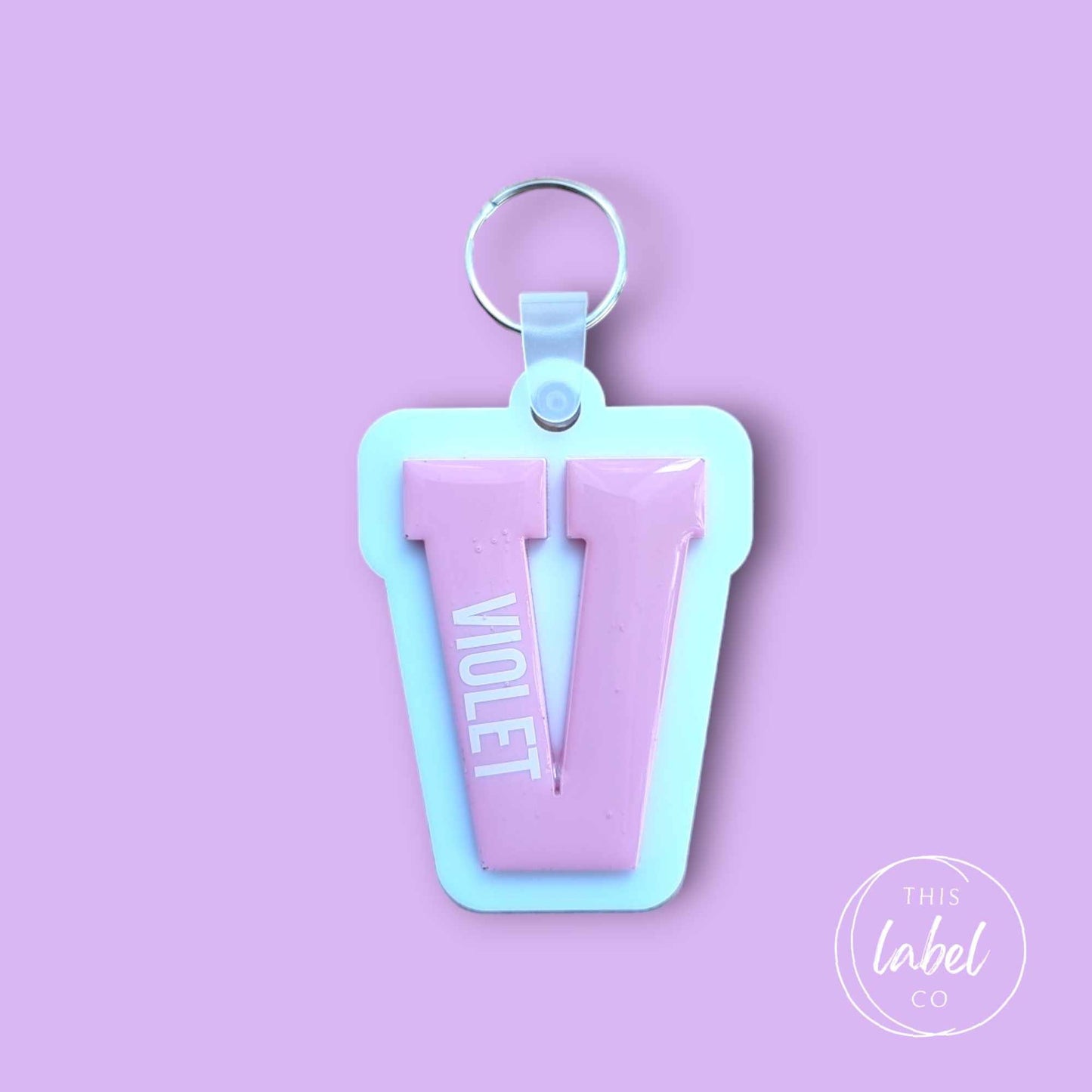 Chunky Blue Alphabet Letter Keyrings - Acrylic