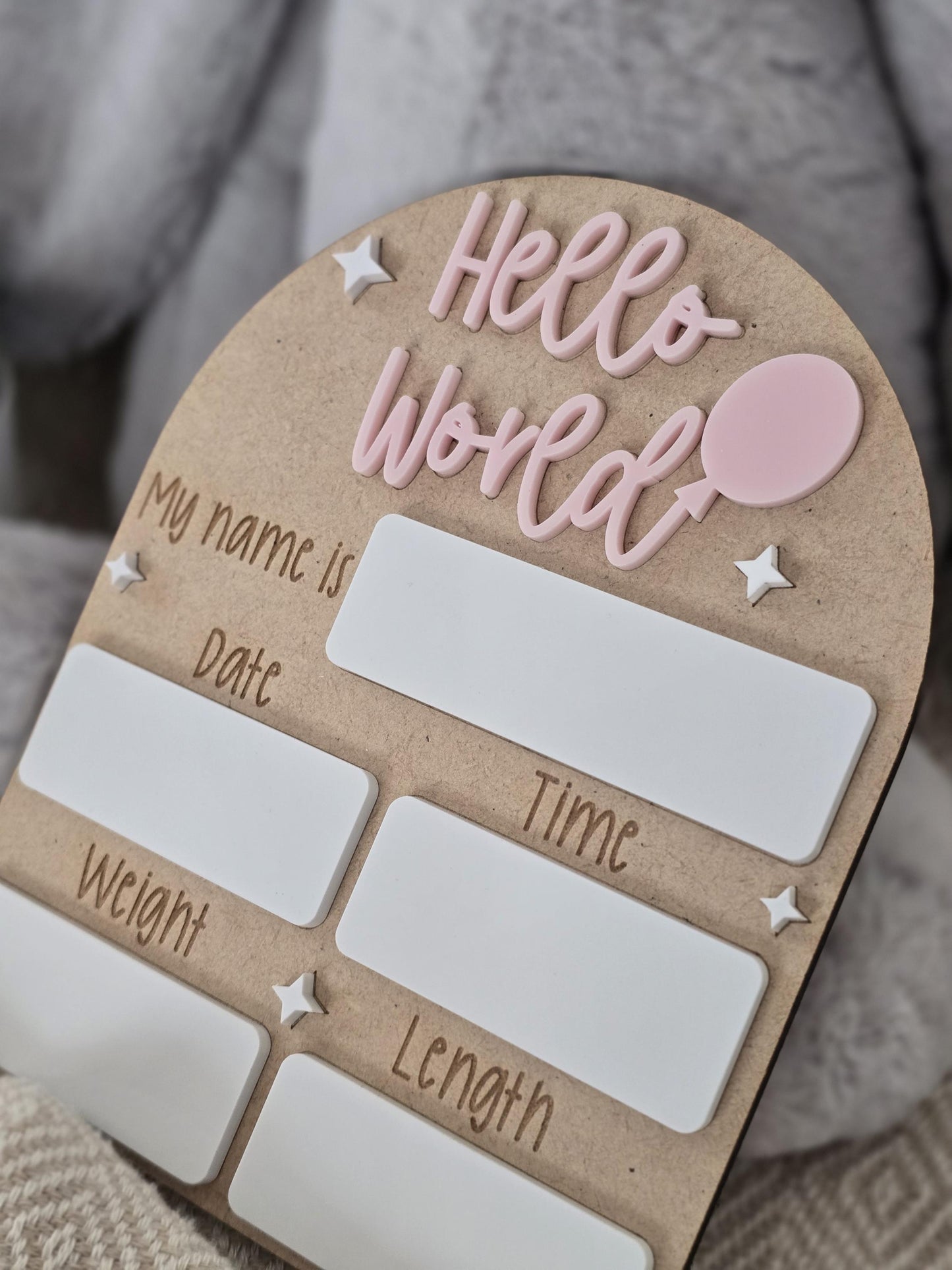 Hello World Sign | Welcome to the World | Birth Announcement Sign | Birth Details Sign