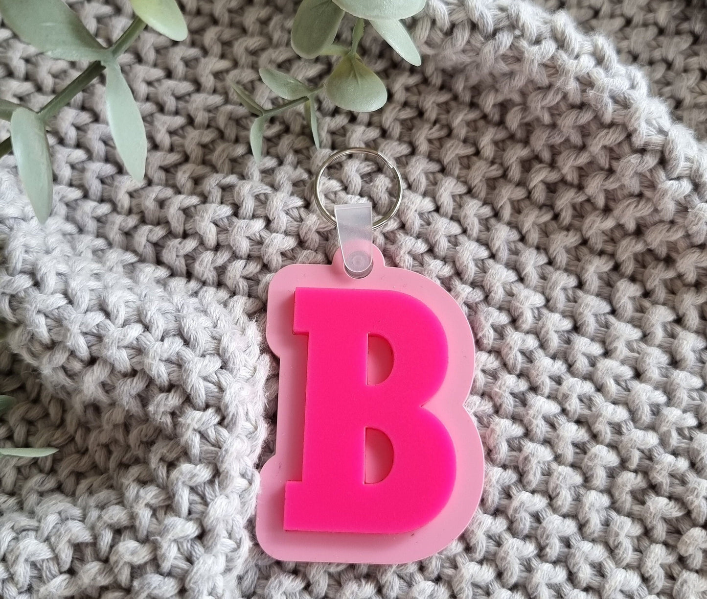 Chunky Blue Alphabet Letter Keyrings - Acrylic