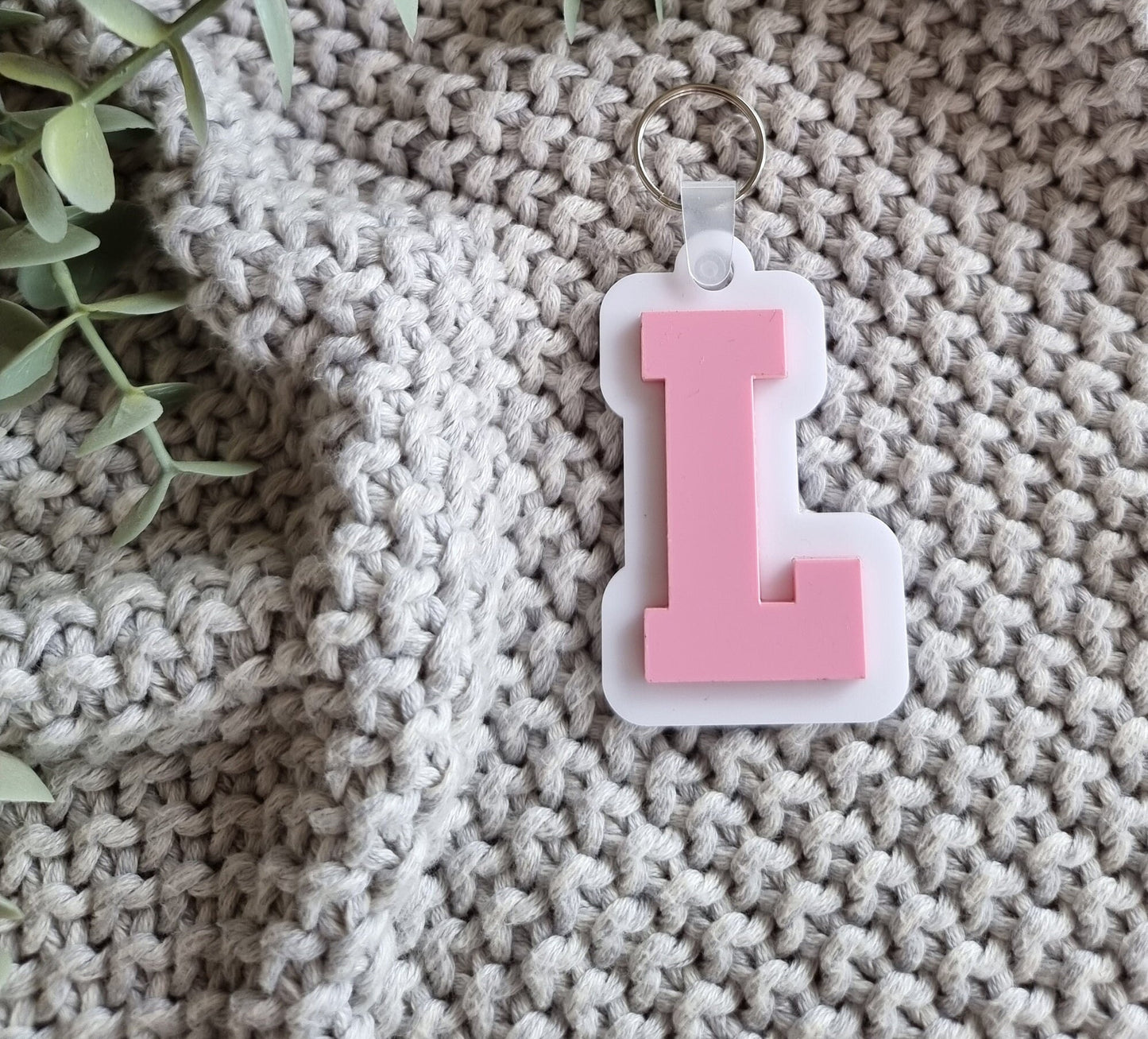 Chunky Blue Alphabet Letter Keyrings - Acrylic