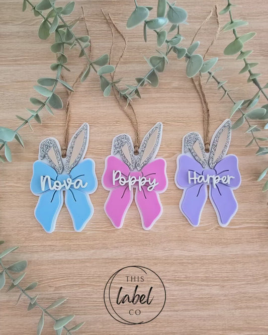 Personalized Easter Bunny Acrylic Tag | Custom Name Keepsake