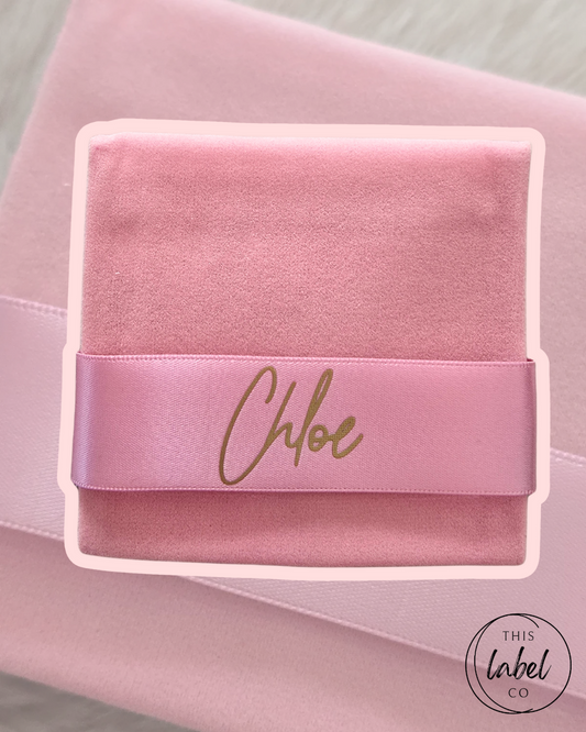 Personalised Soft Velvet Jewellery Bag | Jewellery storage | Bridesmaid Gifts | Mothers Day