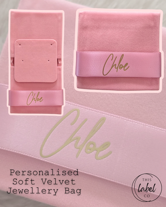 Personalised Soft Velvet Jewellery Bag | Jewellery storage | Bridesmaid Gifts | Mothers Day